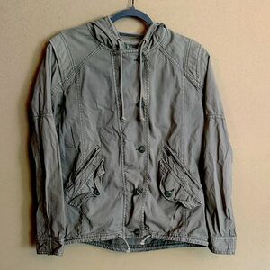 American Eagle Outfitters Olive Hooded Jacket